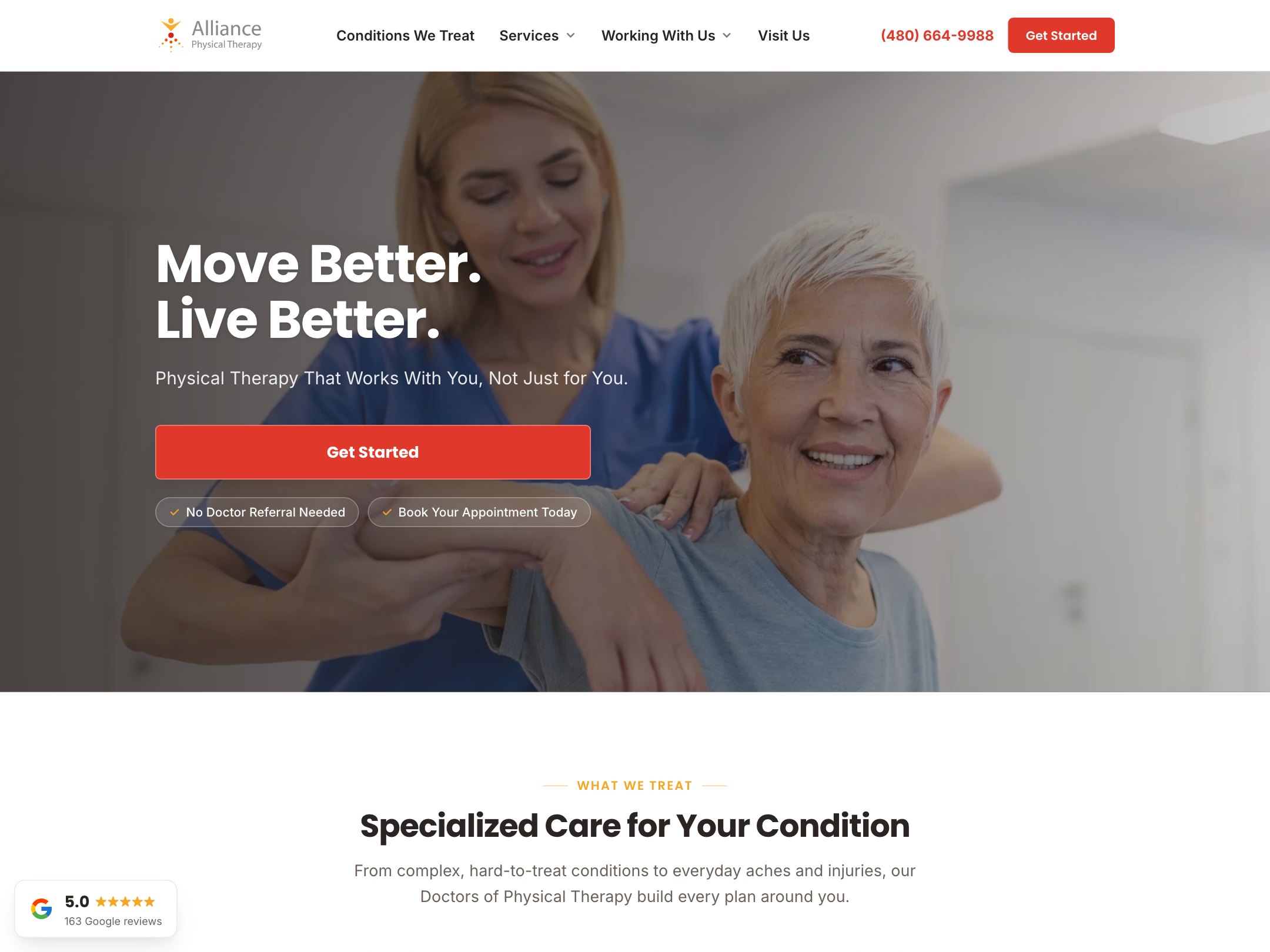 Alliance Physical Therapy website